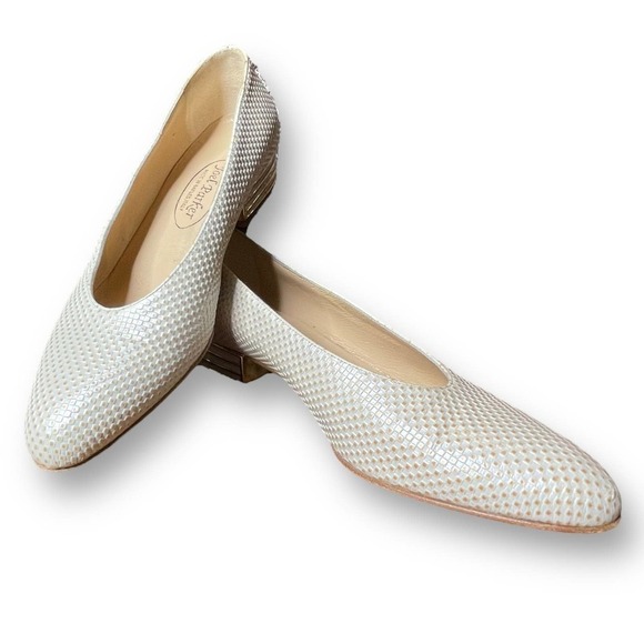 Joel Parker Vintage Women’s Cream Textured Heels - Size 5.5 B - Picture 2 of 12